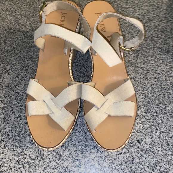 J. Crew Women's Suede Wedge Sandals - Picture 2 of 8